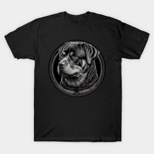 Cute Black and white Rottweiler T-Shirt